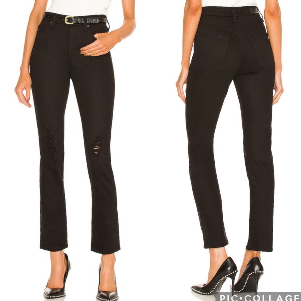 AG Adriana Goldschmied Alexxis‎ Slim High Rise Jeans Black 28